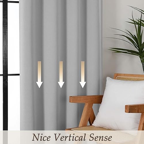 Miniatura 167 de Gwine Cortinas opacas para sala de estar de 63 pulgadas de largo, con aislamiento térmico, cortinas opacas para decoración de dormitorio con Azul