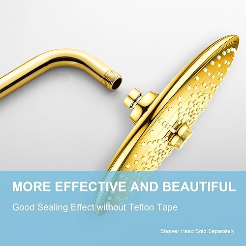 Miniatura 42 de OFFO Brazo de ducha con brida, 6 pulgadas de níquel cepillado para montaje en pared, ángulo de repuesto para cabezal de ducha fijo y cabezal