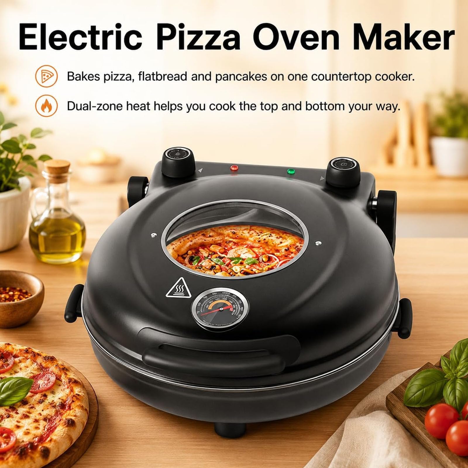 Forno per pizza elettrico da 12" da banco per interni