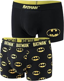 DC Comics The Batman Mens Boxers Shorts Underwear Man Gift Men Cotton Trunks Black Briefs 2 Pack 3 Sizes