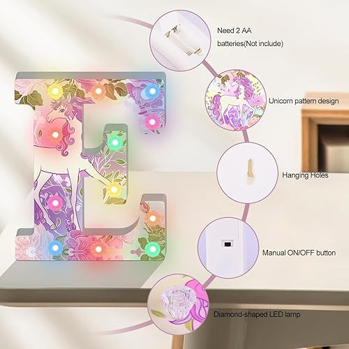 Miniatura 10 de Letras iluminadas, letras LED de marquesina con purpurina, 18 letras del alfabeto iluminadas con diamantes que cambian de color con control remoto