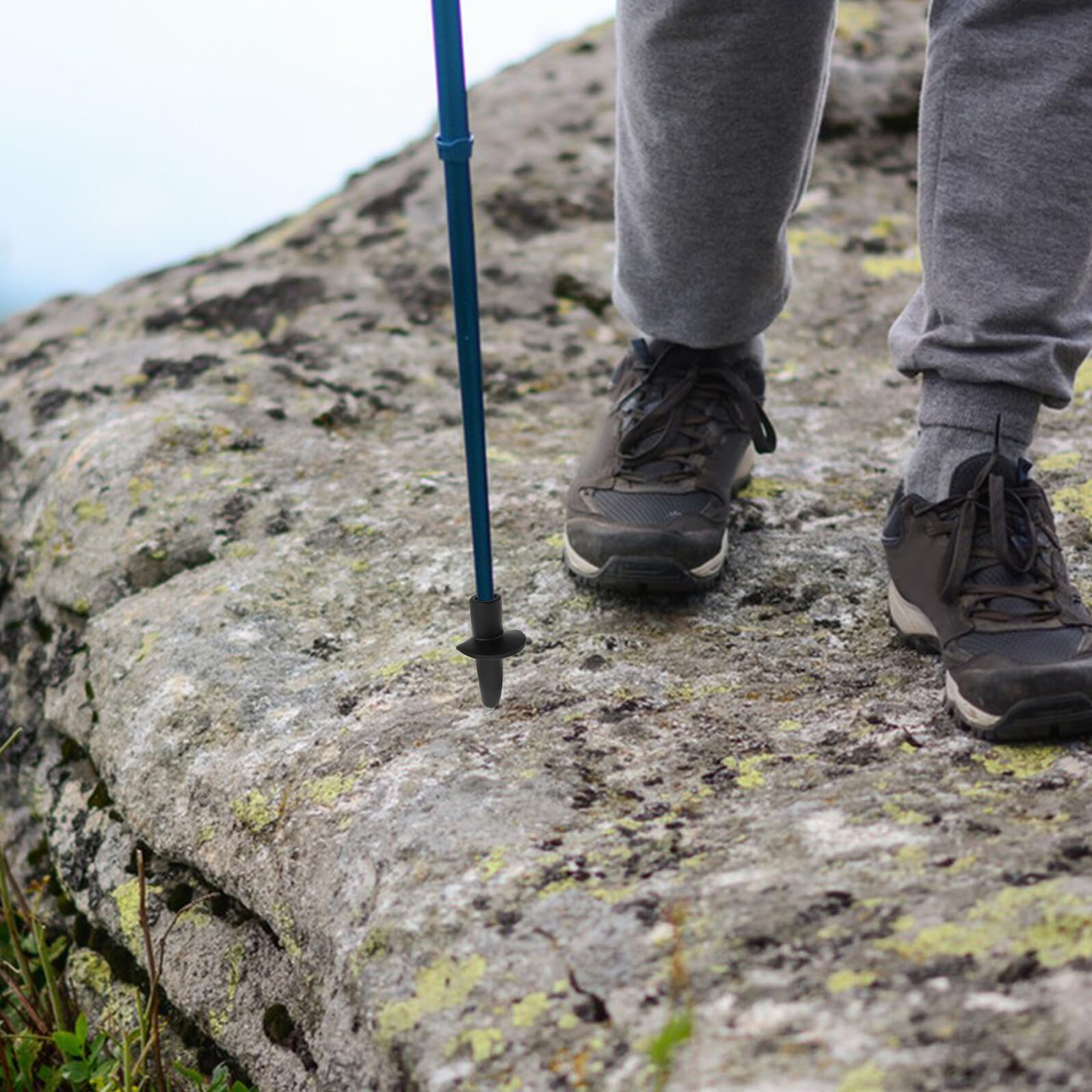 Wolframstahl Stabspitzen für Trekkingstöcke aus Verschleißfestem Tungstenstahl und Leichtem Nylon Ersatzspitzen für Winterwandern und Skitouren