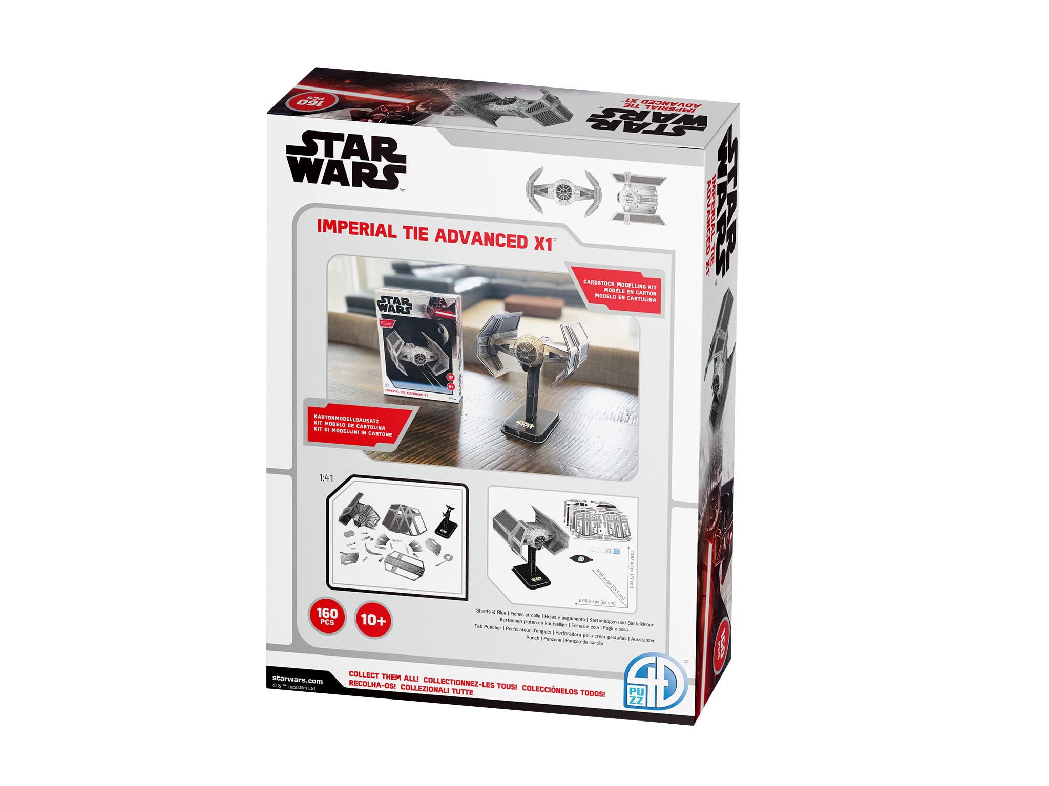 Revell Star Wars Kartonmodellbausatz I Detailgetreuer Modelbausatz des Imperial TIE Advanced X1 I für Jung und Alt I 160 Teile I für Star Wars Fans I Ideale Geschenkidee für jeden Anlass