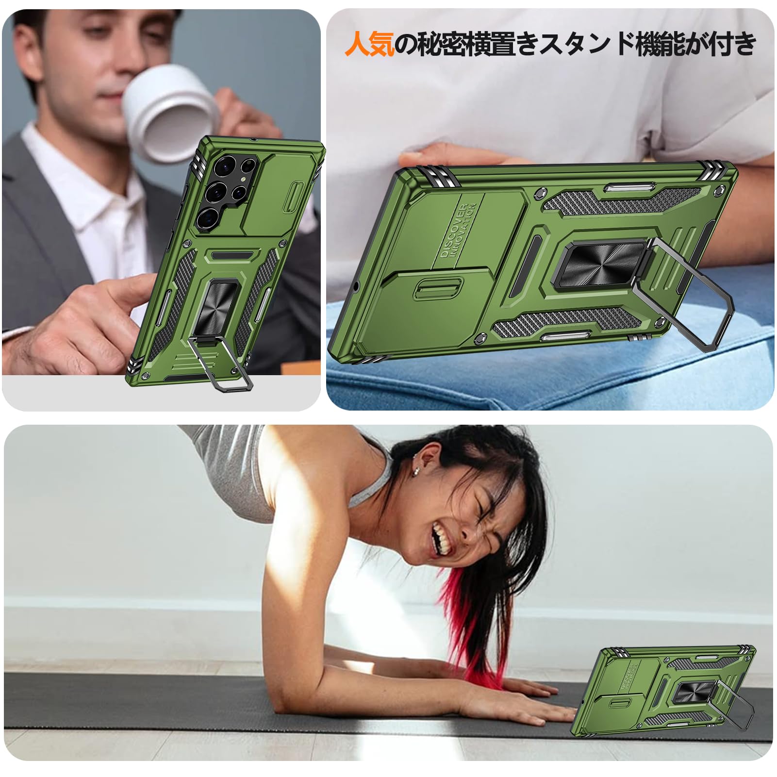 Amazon.co.jp: PNEWQNE Galaxy Z Flip5 用 ケース リング付き 衝撃吸収