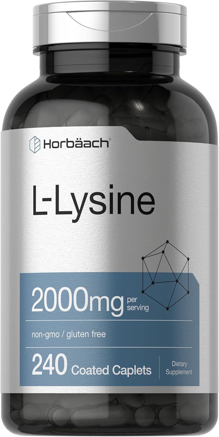 Horb&auml;ach L-Lysine | 2000mg | 240 Caplets | Vegetarian, Non-GMO, and Gluten Free Supplement