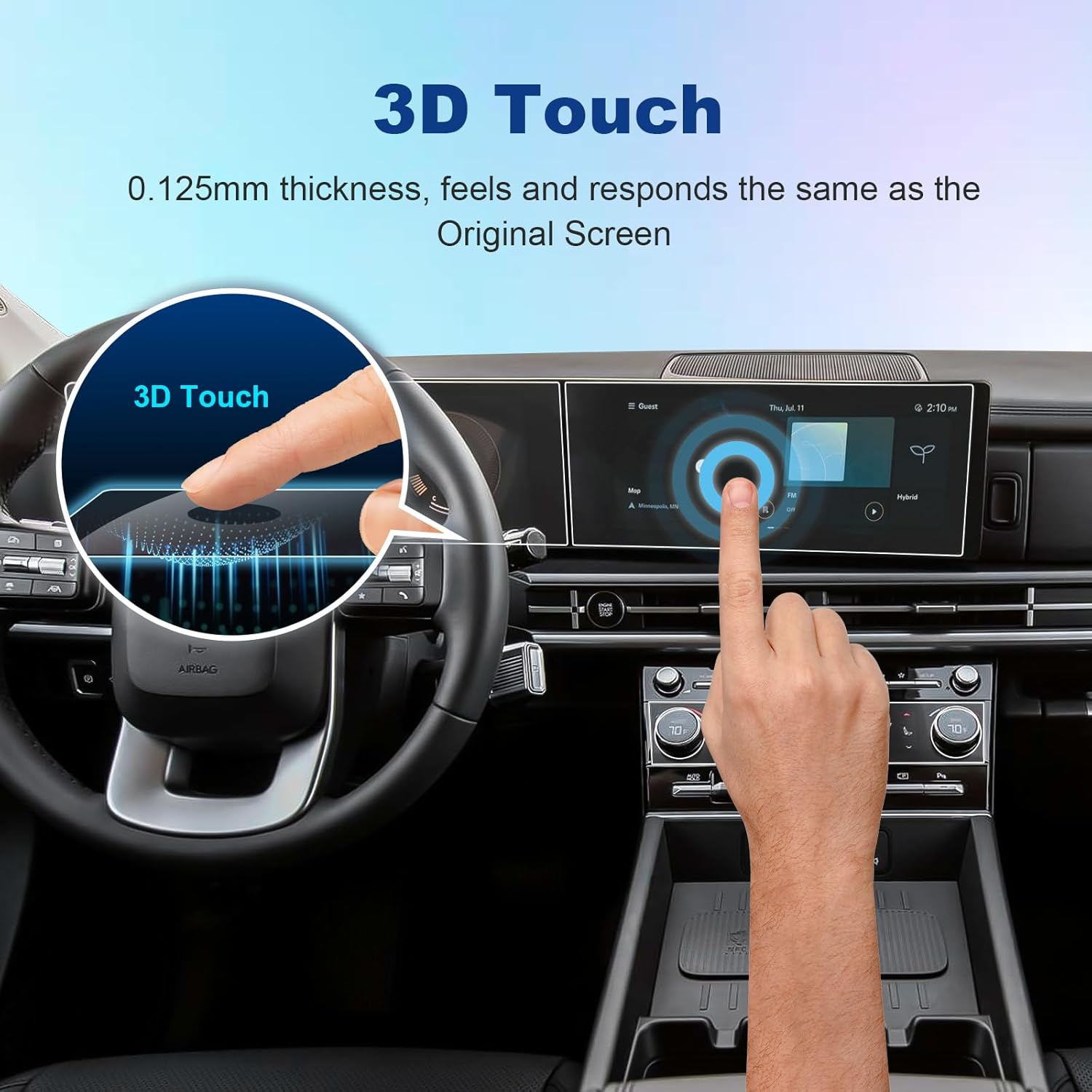 (8pcs) Coleya 2024 2025 2026 Santa Fe Screen Protector Split, for Hyundai SantaFe (Dual 12.3In+Left Display+AC) (SEL/XRT/Limited/Calligraphy), 2025 Santa Fe Hybrid Accessories Ultra HD Protective Film
