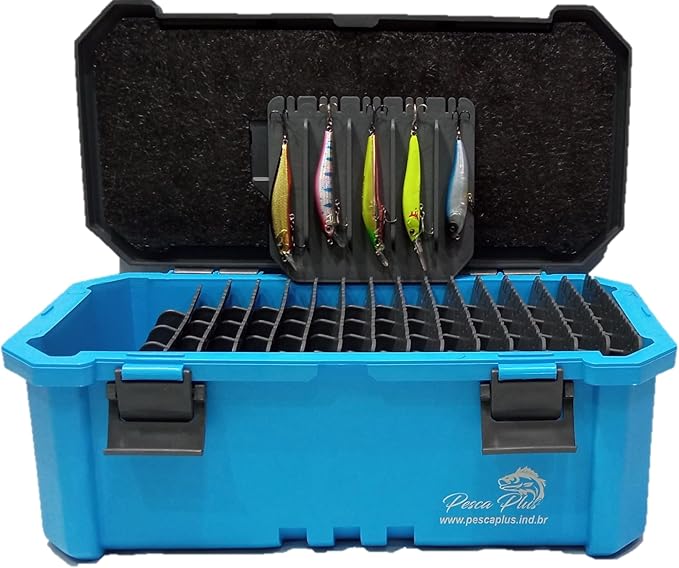 Caixa Pesca Plus com divisórias para iscas artificiais