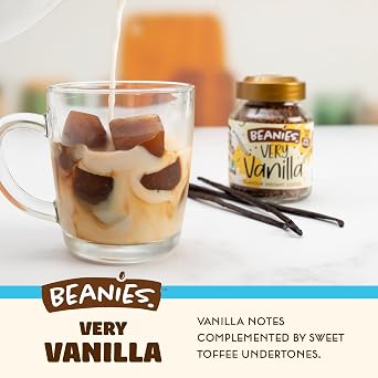 Beanies Very Vanilla Flavored Decaf Instant Coffee - Vegan, Sugar Free & Low Calorie - Pack of 3