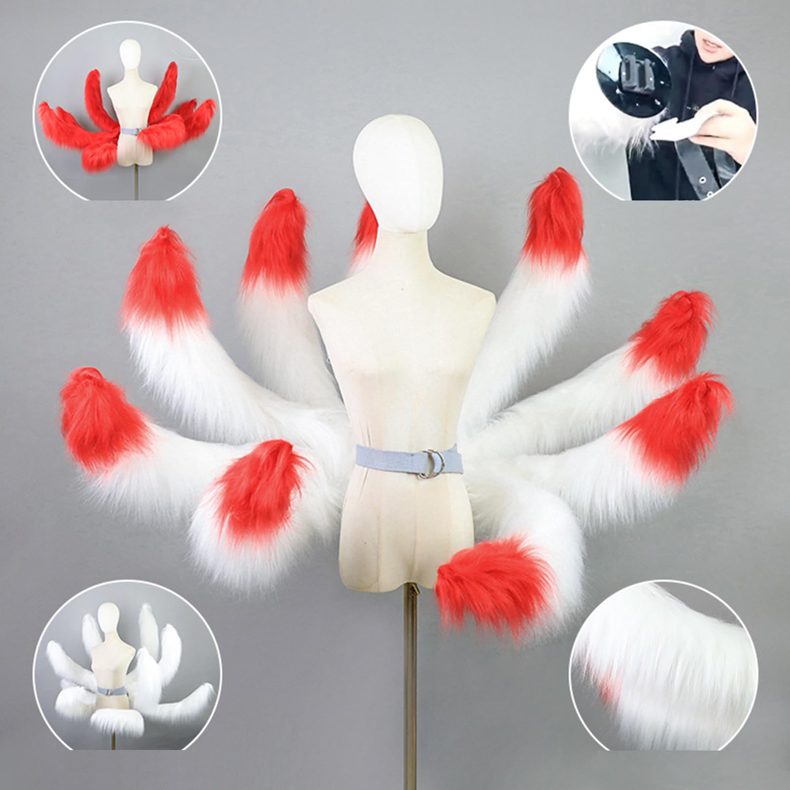 Coda di volpi a nove code Ahri Faux Furs Foxes Online Gaming Figure Cosplay Costume per Halloween Festa di Natale Ahri