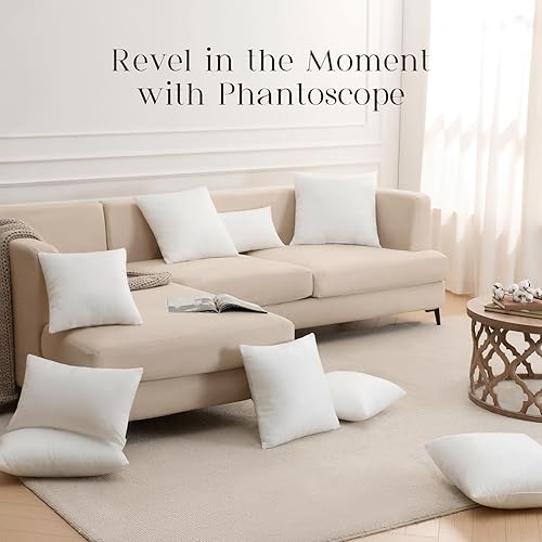 Miniatura 7 de Phantoscope Insertos de almohada, 100% fibra virgen hipoalergénica de poliéster, almohadas cuadradas para sofá, sillón, cama, 56x56 cm (Paquete de 2)