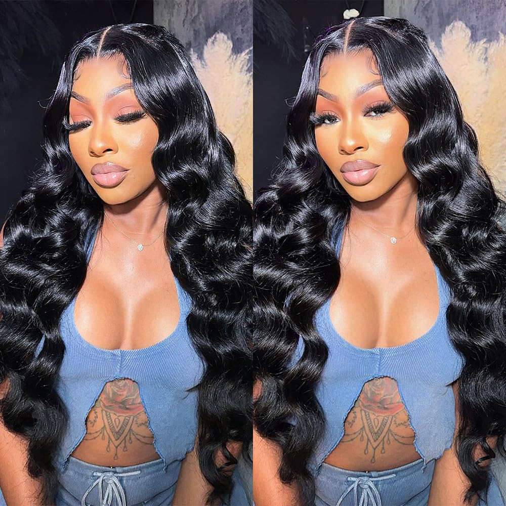 Bob Wig Human Hair 13x4 Body Wave Lace Front Wigs Human Hair Pre Plucked 10 Inch 100% Real Human Hair Wigs 220 Density HD Lace Frontal Wigs for Women Can Last 6-9 Months Body Wave Bob Wig