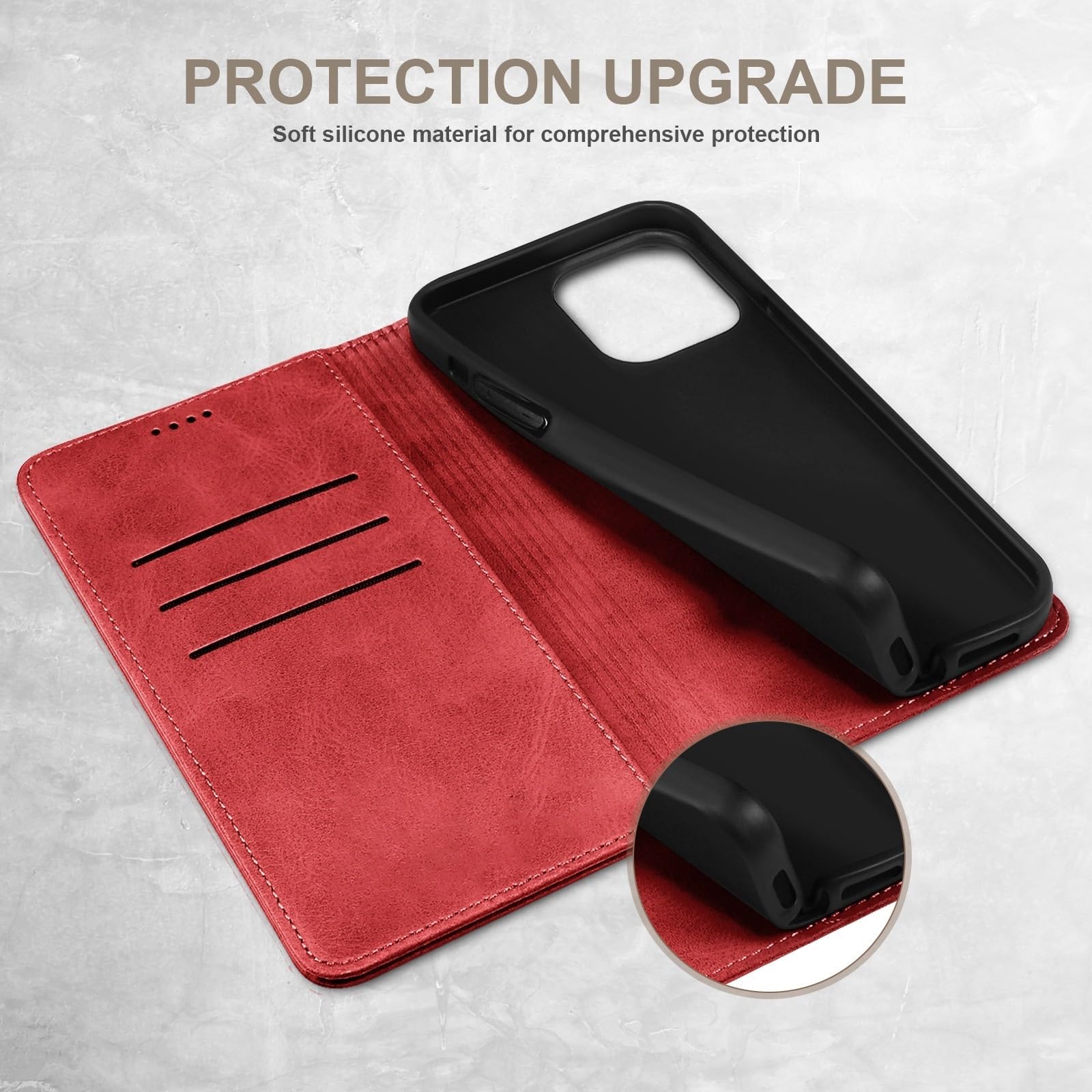 Générique Etui do Iphone 17 Pro Max/17 Pro/17 Air/17, skórzane etui z klapką z podstawką (khaki, 17 Air)