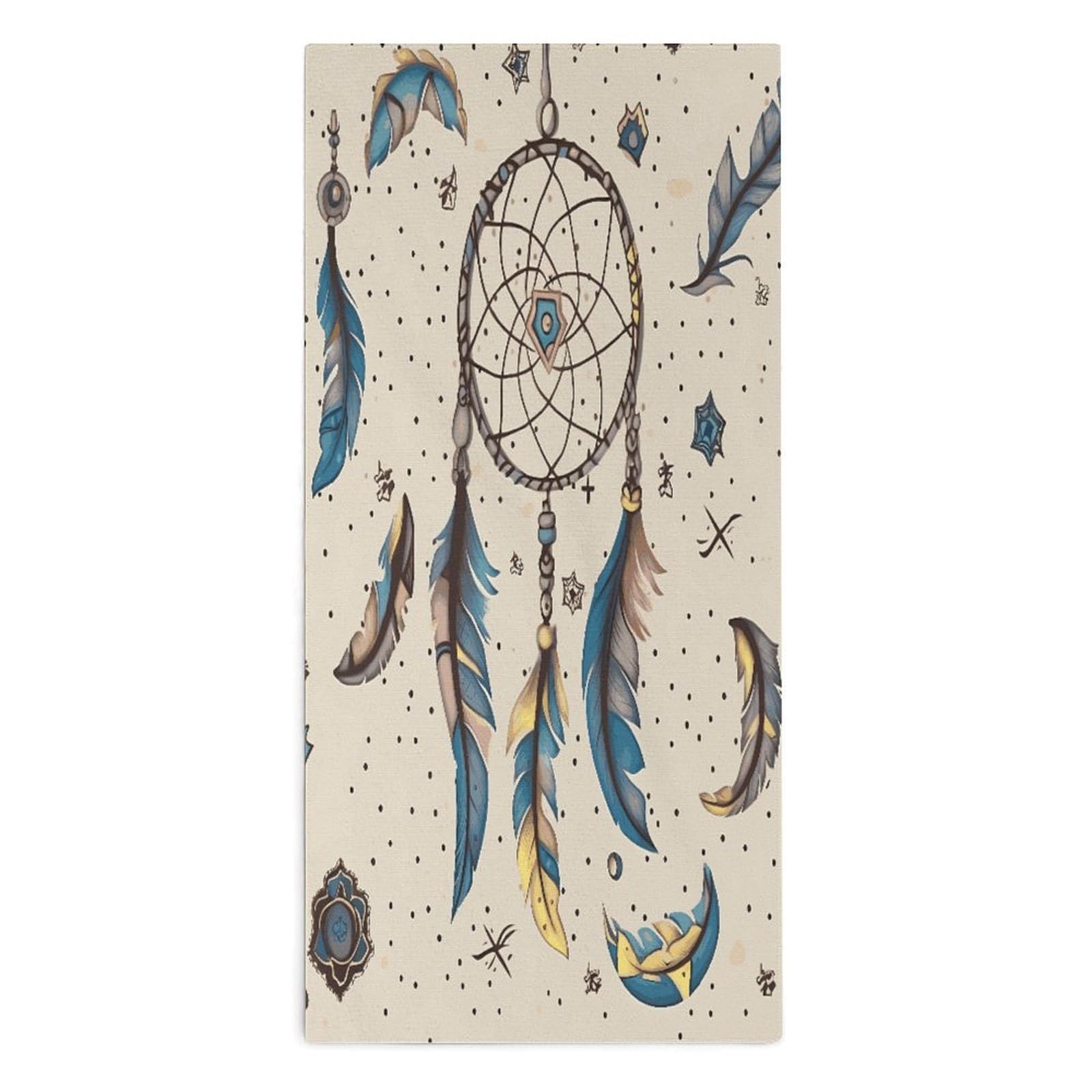 Fodpand Style Dream Catcher And Moon Microfiber Towels, Decorative Bath Towel Soft & Lightweight, Hand Towels Multipurpose Use For Bathroom, Pool, Gym, Spa, And Hotel Use