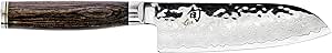 Shun Cutlery Premier Santoku Knife 5.5", Asian-Inspired Knife for All-Purpose Food Prep, Chef Knife Alternative, Handcrafted Japanese Knife,Silver