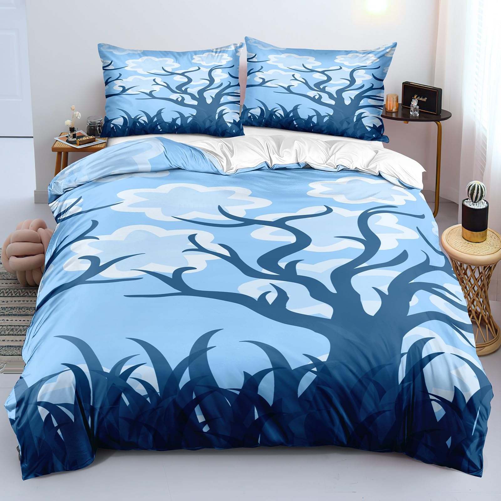 Housse de Couette Douce 140x200 pour une Chambre Style Nature et Forêt Reposante