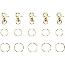 5 Pcs Dog Tag Clips with 5 Pcs 3/4 Inch 1 Inch Keychain Metal Rings for Pet Kitten Cat Collars ID Holder