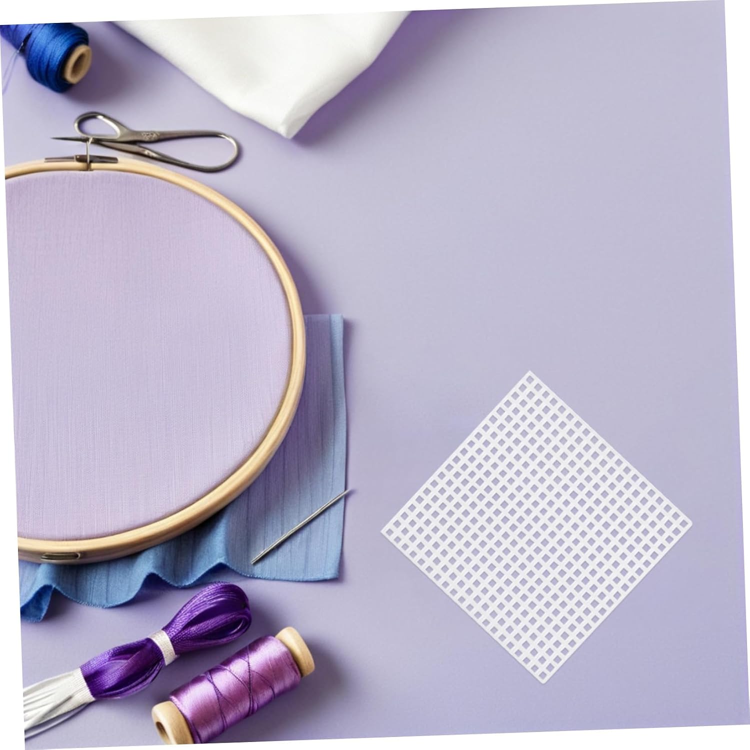 Artibetter 3sets Mesh Yarn Sheets 8x8cm Square Embroidery Canvas Pe Plastic Lightweight for Cross-Stitch Coaster Crafting 30pcs*3