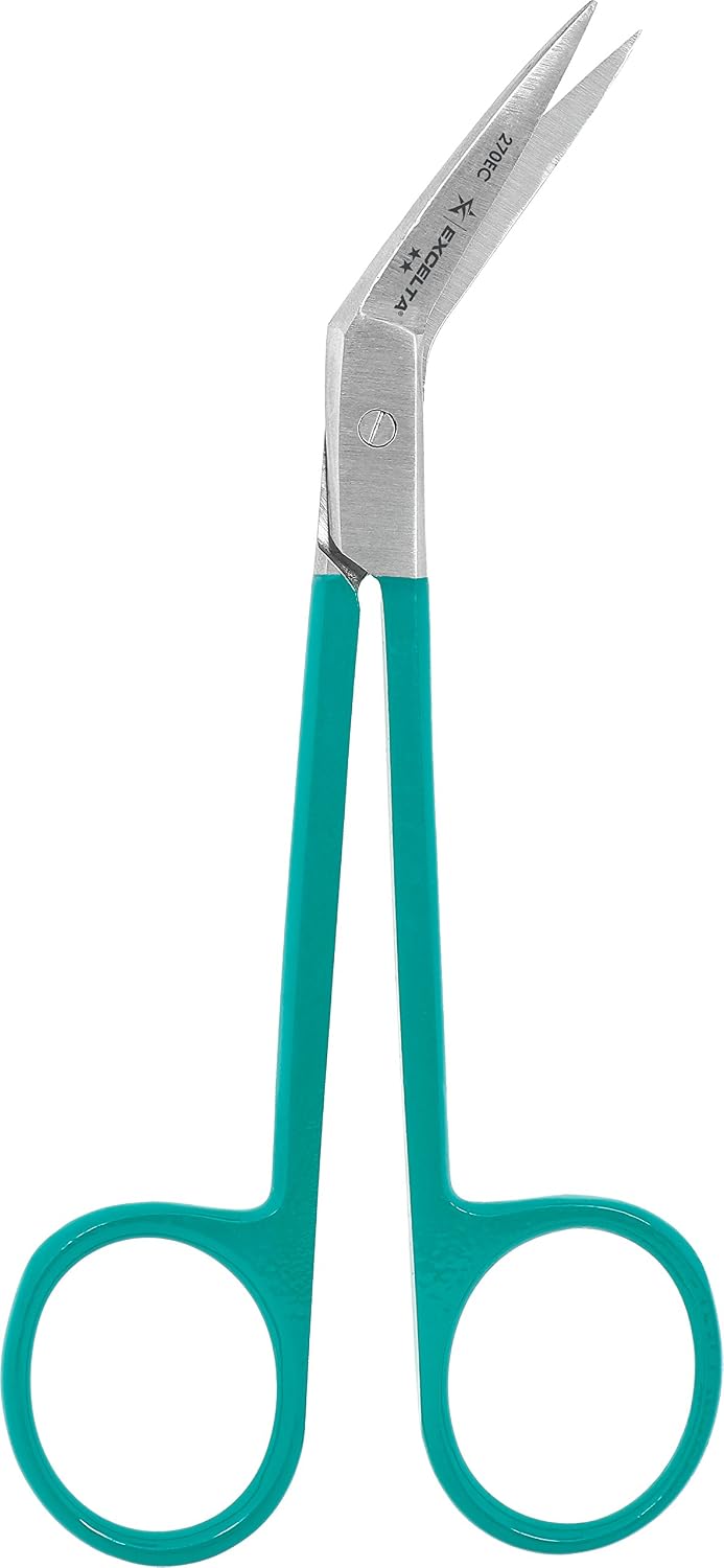 Excelta - 270EC - Scissor - Angled Slim Blade - Angulated - Two Star - SS, 1.25" (31.25mm), 0.4" Height, 0.3" Wide, 4.5" Length