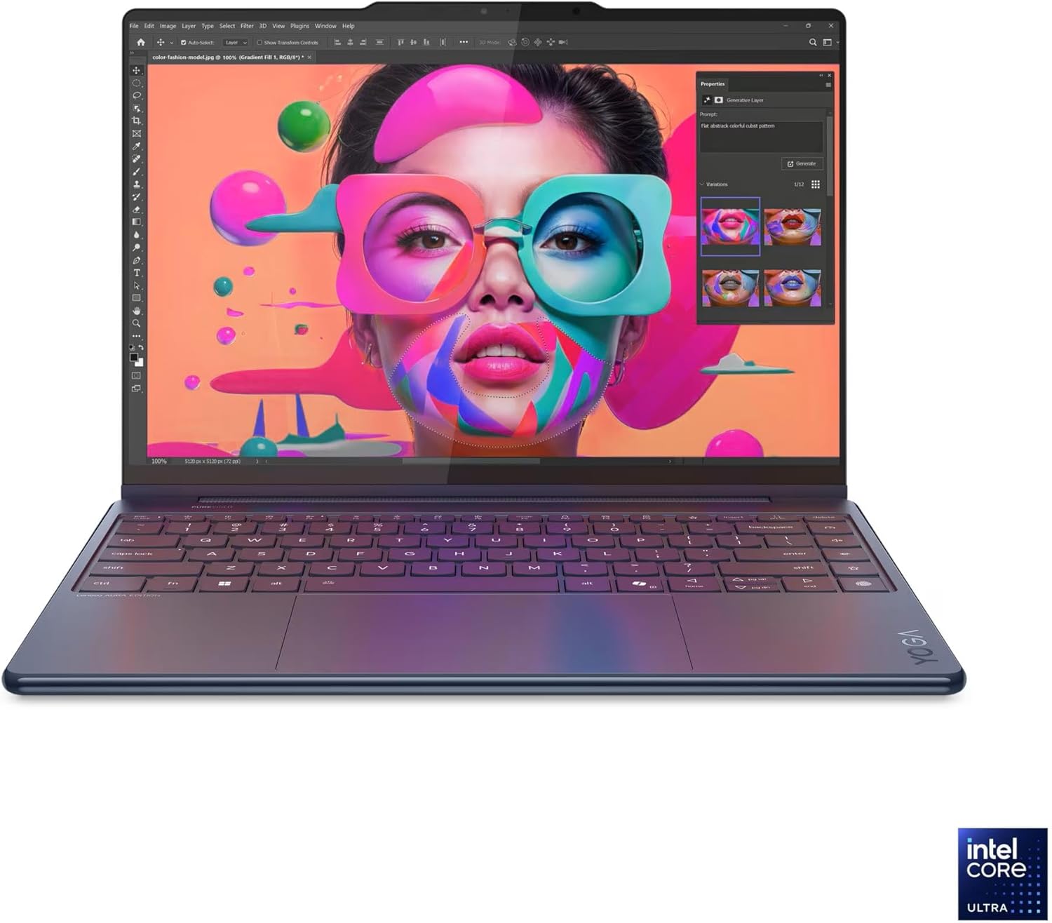 Lenovo Yoga 9i 2-in-1 Aura Edition Laptop with Intel Core Ultra 7 258V Processor,14” 2.8K 1,100 nits(HDR) OLED, Touchscreen Display, 32GB LPDDR5X-8533MT/s Memory, 1TB SSD, Wi-Fi 7, Pen, and Win 11 Pro