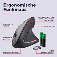 Trust Verto vezeték nélküli vertikális ergonomikus egér - piros 2
