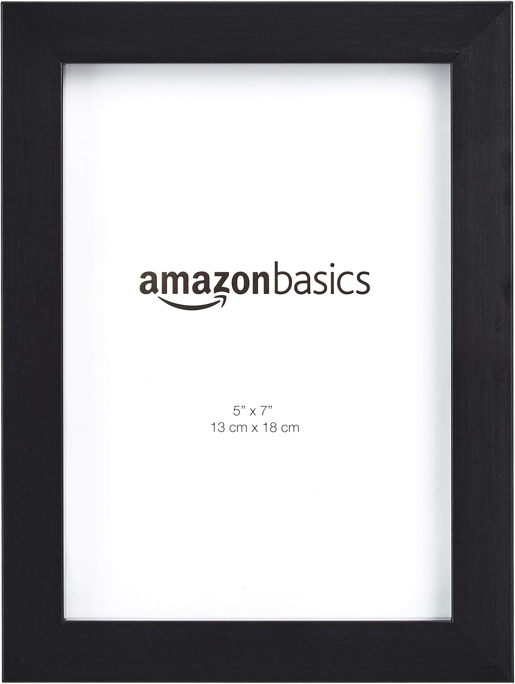 Amazon Basics Rectangular Photo Frame, 2-Pack, Black, 13 x 18 cm