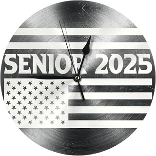 Senior Class of 2025 Graduation Wall Clock Oil Painting Round Decor Non Ticking for Home Office School
