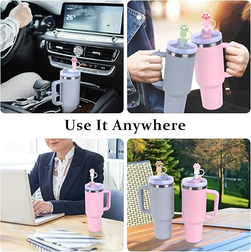 Miniatura 8 de Raymall Stanley Cup - Juego de 8 tapones para derrames Stanley Cup 1.0 de 40 oz30 onzas, juego de tapones de silicona con tapa de popote