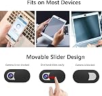 iVoler [3 Pack] Webcam Cover Slide, Ultra 0.027 in Thin Web Camera Cover Slider Protect Privacy Security with Strong Adhesive for MacBook, iPad, iPhone, Laptop, Desktop, PC, Tablet, Smartphone - Black
