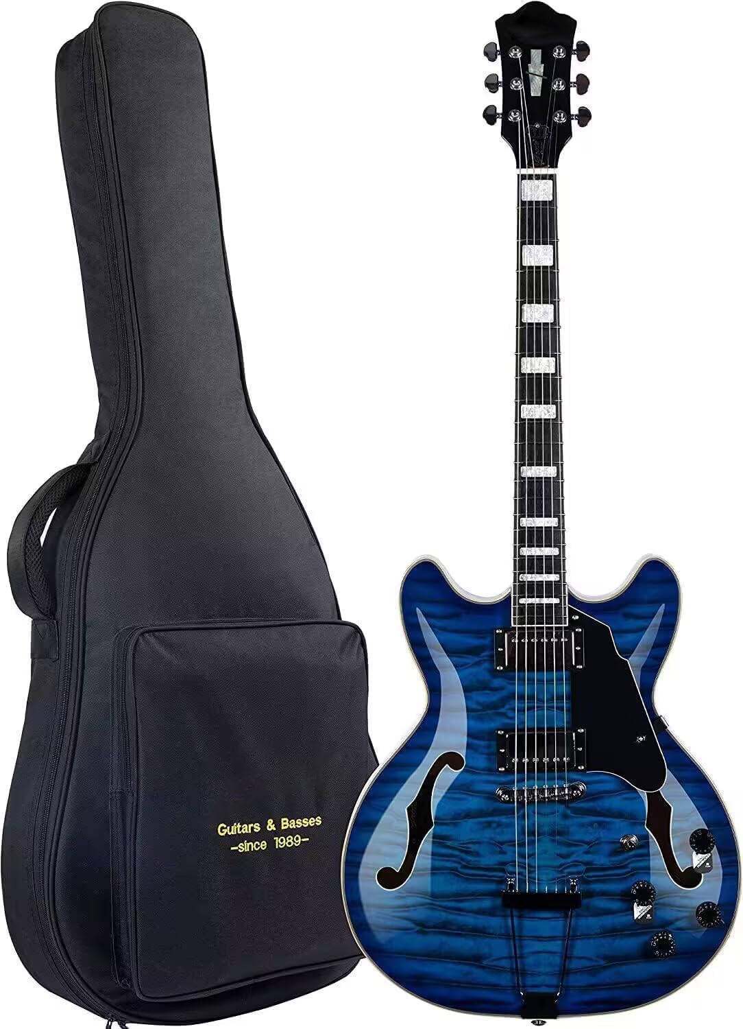 alljita 335 SemiHollow Electric Guitar for Music Lovers,Jazz with HH