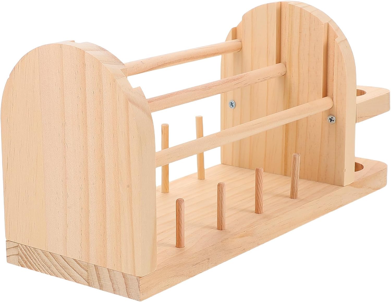 Portable Wooden Yarn Holder Stand with Double Rotation for Crocheting