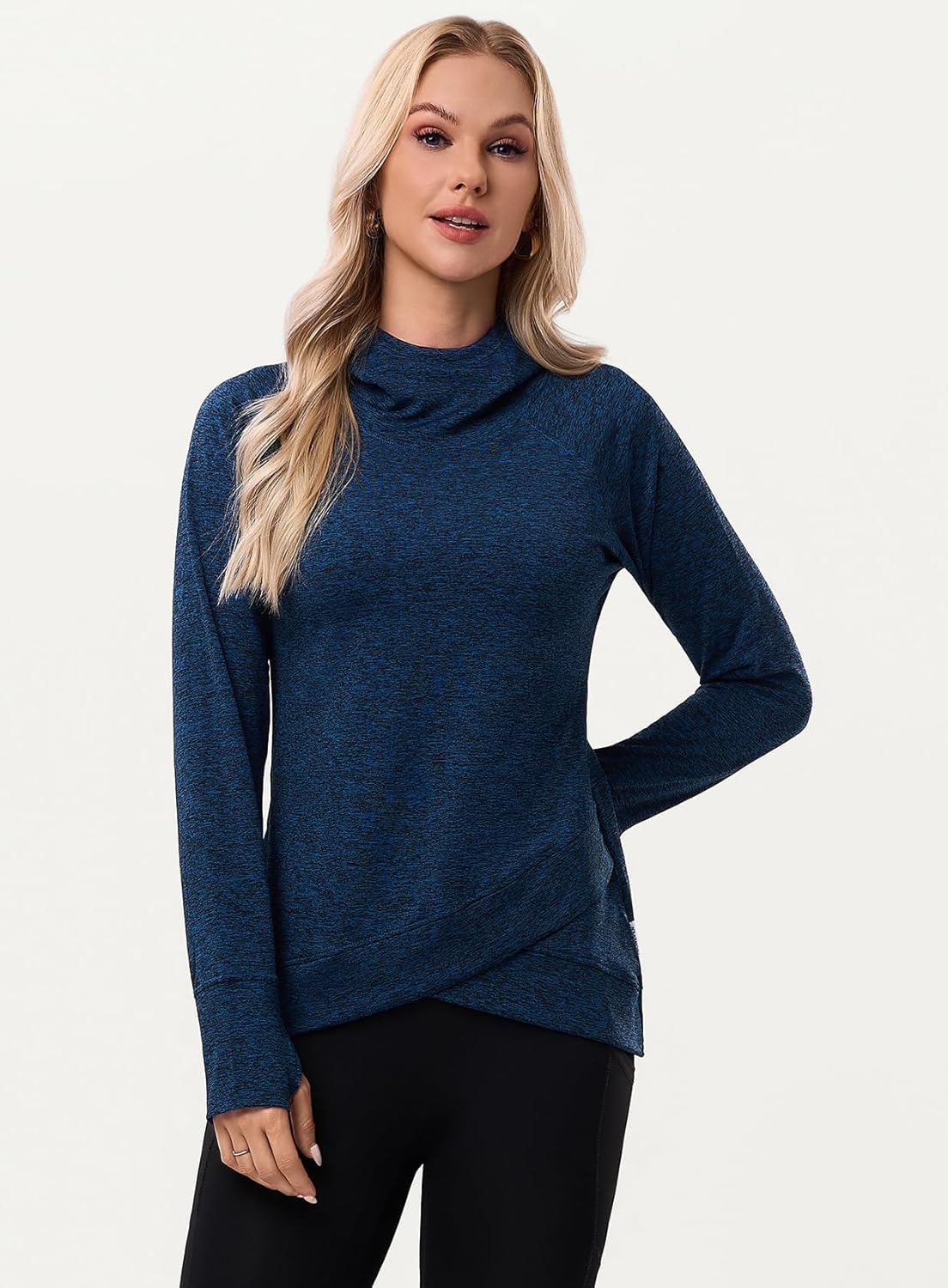 Soneven Women's Fleece Sweatshirts Long Sleeve Cold Weather Running Gear Thermal Hoodie with Thumb Holes
