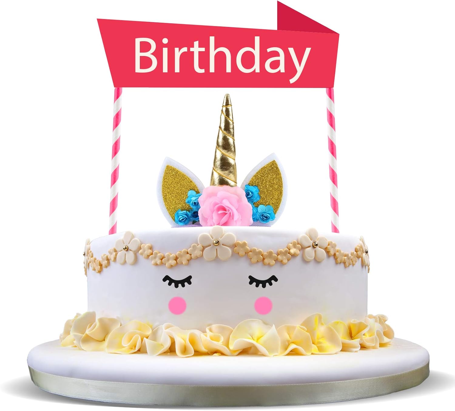 Gwhole 41 Pcs Decoration Theme De Licorne Gateau Anniversaire Pour Fille Enfant Bebe Amazon Fr Jeux Et Jouets