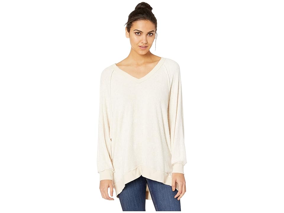 

Free People Take It Off Pullover (Cream) Women's Clothing, Beige