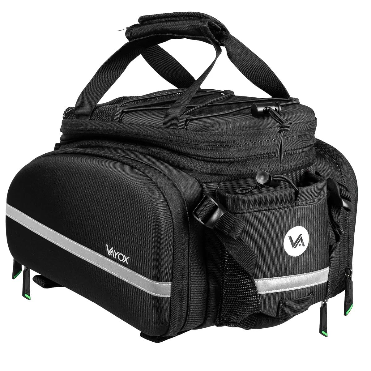 VAYOX 35L fahrradtaschen für gepäckträger Erweiterbar Wasserdicht Regenhüll Premium fahrradtasche. Perfekte satteltaschen für Fahrrad mit Schultergurt, Bungee-Kordel, Flaschenhalter (10-35L)