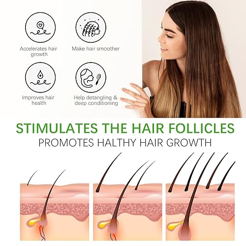 Miniatura 3 de Champú de agua de arroz para el crecimiento del cabello con biotina y aceite de romero para adelgazar el cabello y la pérdida del cabello, champú