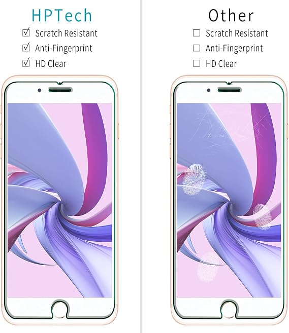2 Pack Screen Protector for iPhone 8 Plus / 7 Plus Tempered Glass
