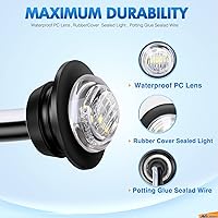 Vista 3 de Nilight 10 luces LED redondas de 3/4 de pulgada, indicadores laterales delanteros y traseros, lámpara de marcador de bala para camión, RV, coche