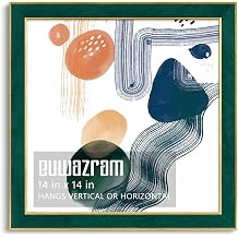 Suede 14x14 Frame - Single Frame, Elegant Green 14 x 14 Poster Frame, 14x14 Picture Frame for Artwork, Puzzles, Photos, and Movie Posters