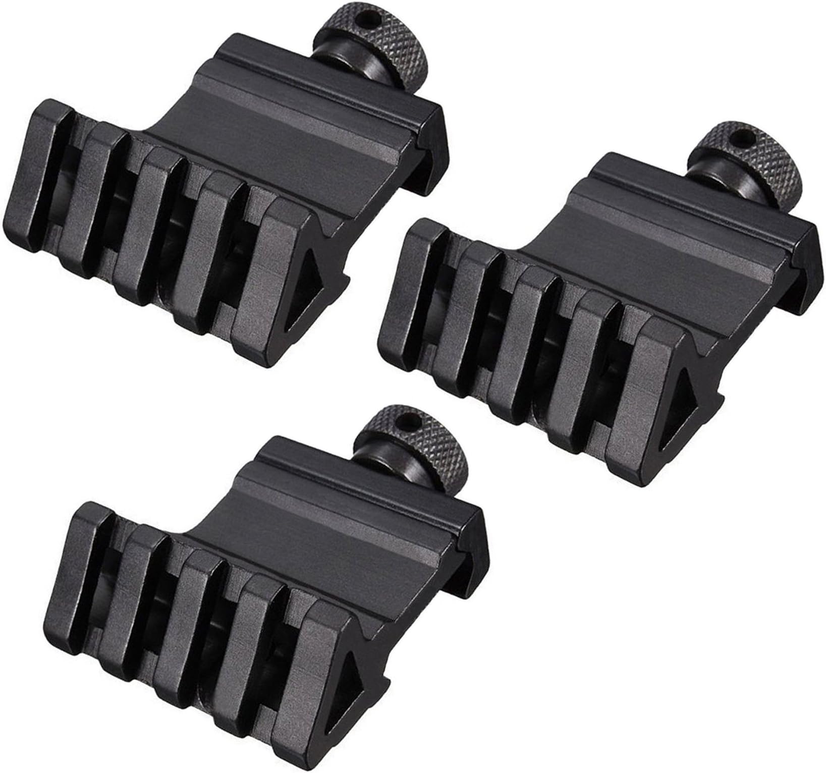 3 Pcs 45 Degree 20mm 4 Slots Offset Angle Rail Mount Picatinny Weaver Style for Mounting Flashlight Sight Black 3 Pack