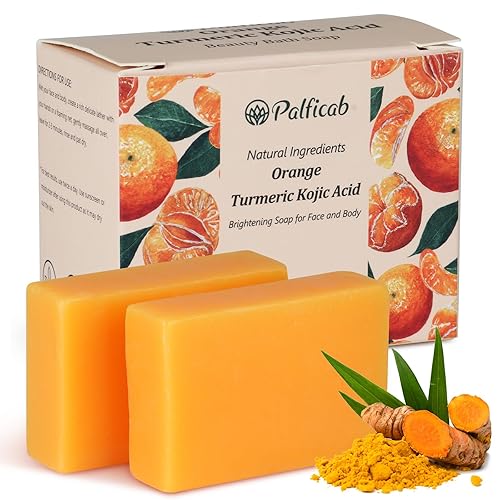 Vista 8 de Jabón de ácido kójico, removedor de manchas oscuras, jabón de cúrcuma con brillo de miel para hiperpigmentación, con ácido kójico, cúrcuma, manteca