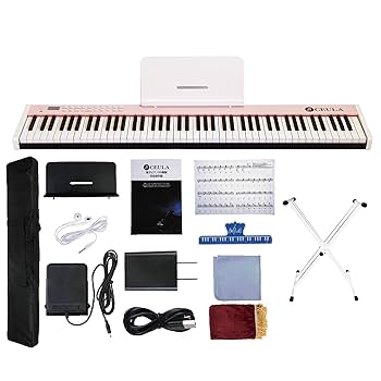 美品CEULA 電子ピアノ 88鍵盤 キーボード USB電源ケーブル付動作確認済 Amazon | CEULA 電子ピアノ 88鍵盤 白 電子キーボード ピアノ
