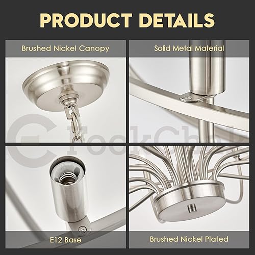 Miniatura 14 de Lámpara de araña negra de 9 luces, lámpara clásica para colgar sobre la mesa para comedor, sala de estar, dormitorio, vestíbulo, isla de cocina