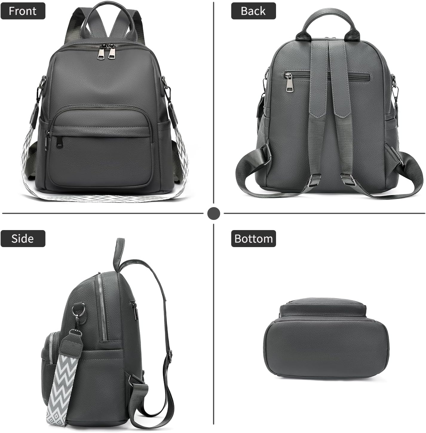 GAEKEAO Mini Backpack for Women Fahsion Vegan Leather Backpack Lightweight Ladies Shoulder Bag Small Travel Purses Daily