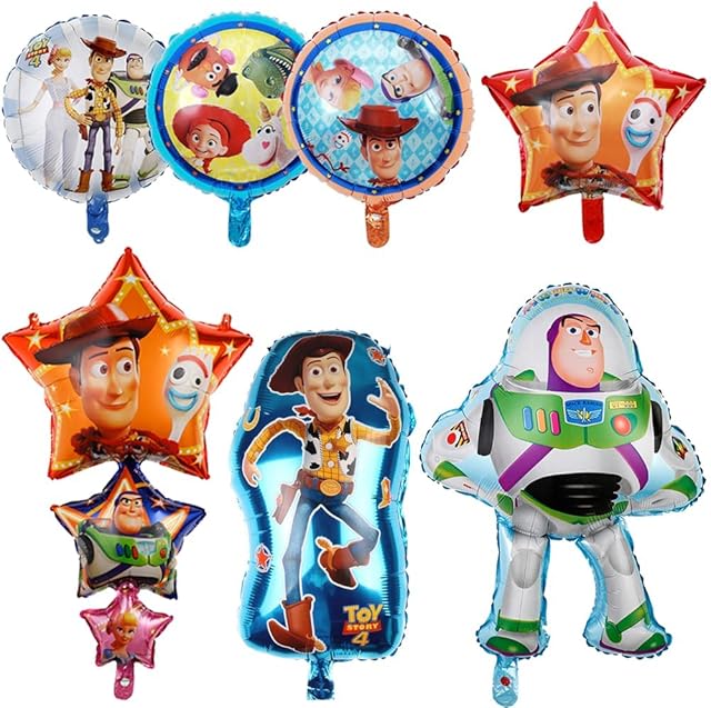 NA Toy Story Balloons Birthday Decorations Party Supplies Party Balloons Foil Balloon Birthday Decoration Party Favor for Kids and Boys Girls 7 Pieces, Blue