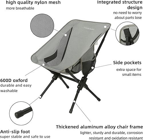 Miniatura 4 de ROCK CLOUD Silla de camping portátil ultraligera plegable sillas de campamento al aire libre para acampar senderismo mochilero césped playa deportes