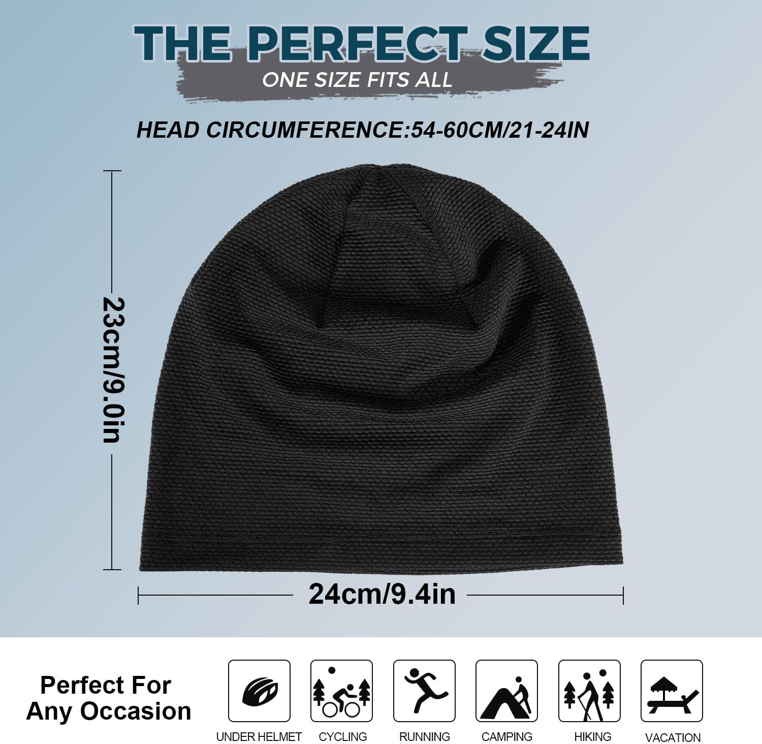 WTACTFUL 1Pack / 2 Pack Skull Caps for Men & Women - Breathable 3D Mesh Running Caps for Cycling, Gym - Image 9