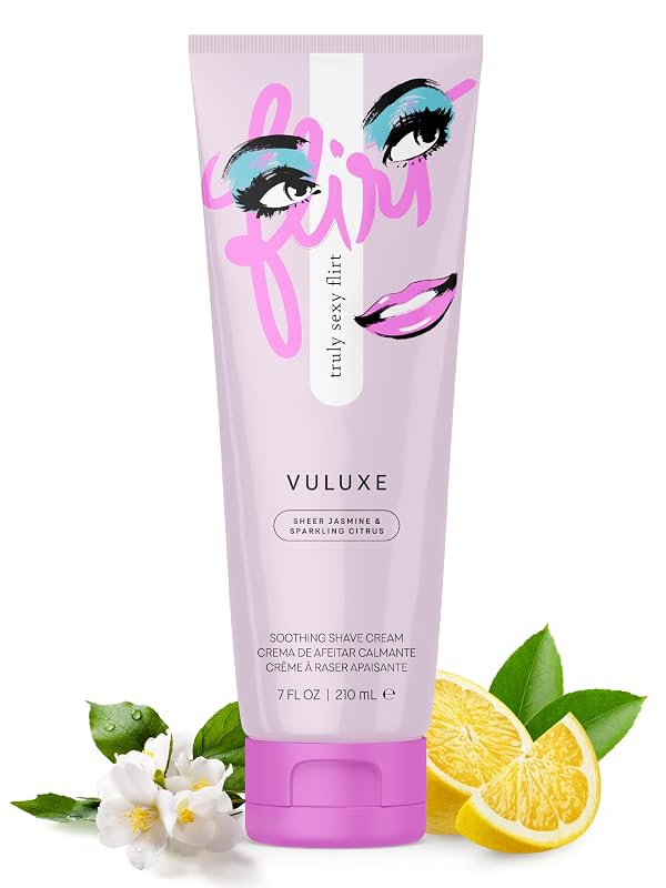 Creme de barbear Pure Romance Vuluxe Truly Sexy Flirt com fragrância de orquídea, amora e baunilha, 210 mL