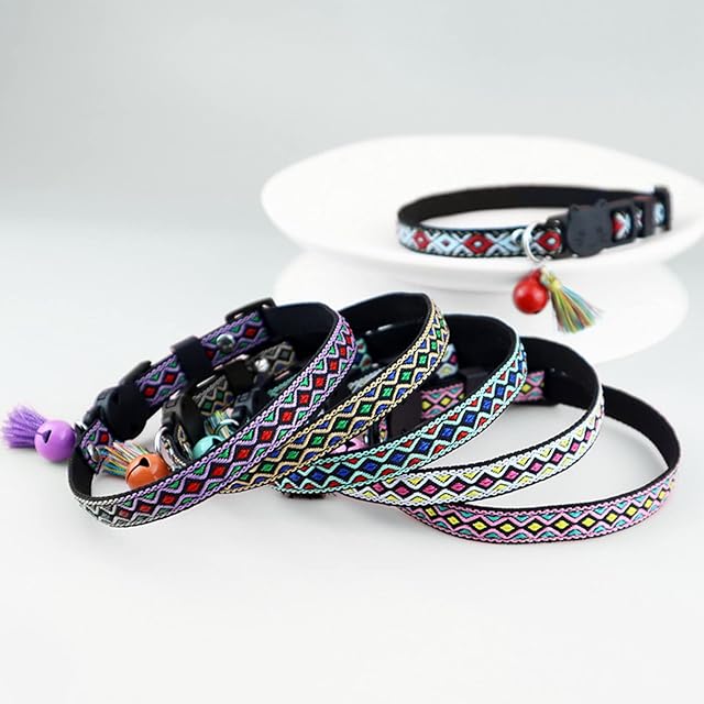 Foto 4 de 7 de Uiopa Collar Gato con Chapas Personalizadas, Collar Gato Personalizado Antiahogo con Campana y Borla