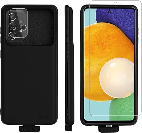 Funda de batería A52 para Samsung Galaxy A52 0.18 oz, 5000mAh Backup Power Bank Batería externa para Galaxy A52 a52s 0.18 oz cubierta de carga