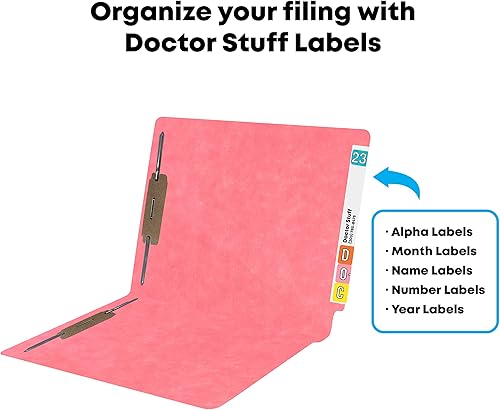 Miniatura 7 de Doctor Stuff Carpetas de archivos rosadas  Carpeta con pestaña final reforzada tamaño carta con cierre de 2 pulgadas en el interior frontal y